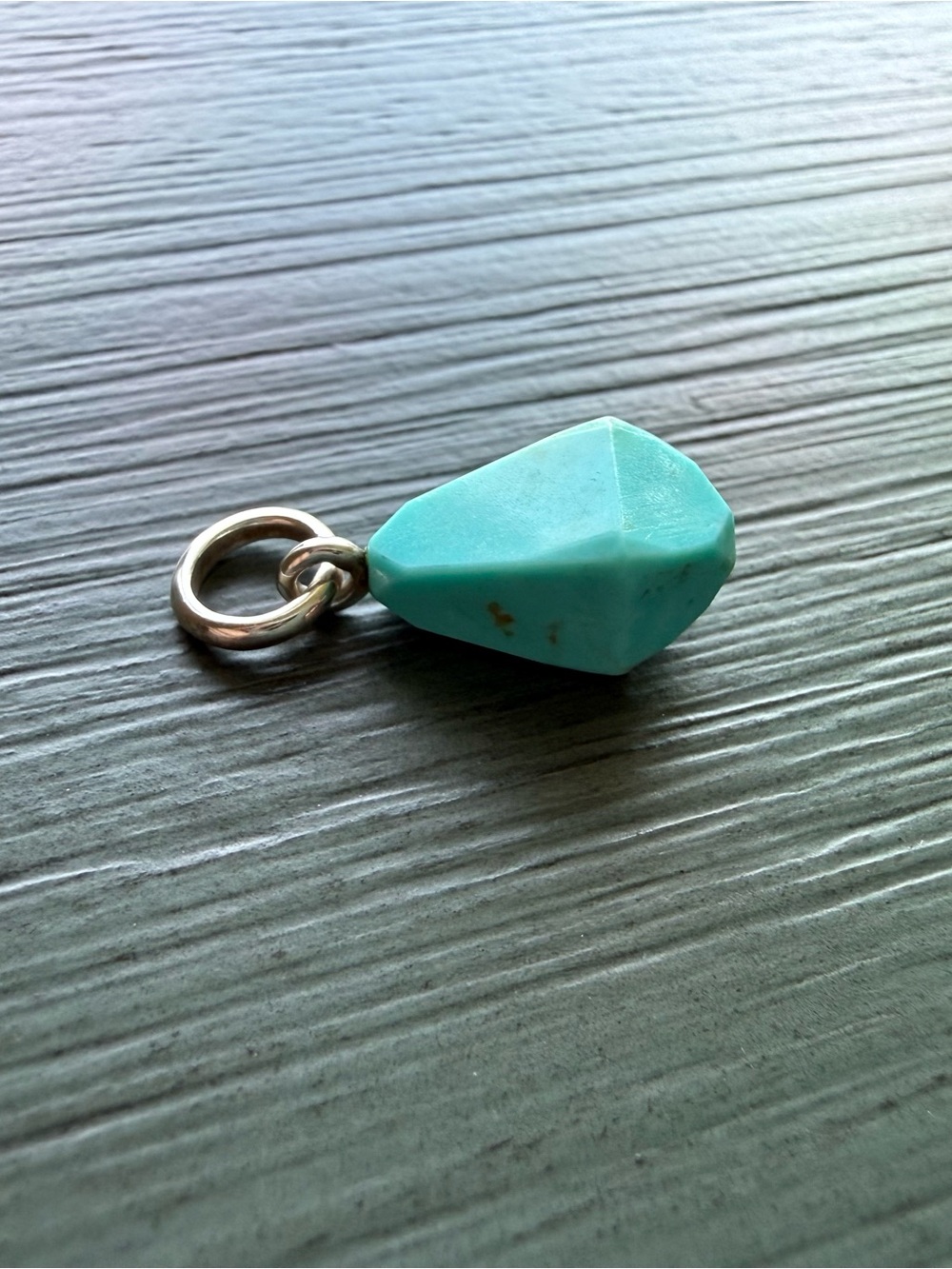 Monica Vinader Geometric Gemstone Pendant Charm Turquoise Sterling Silver